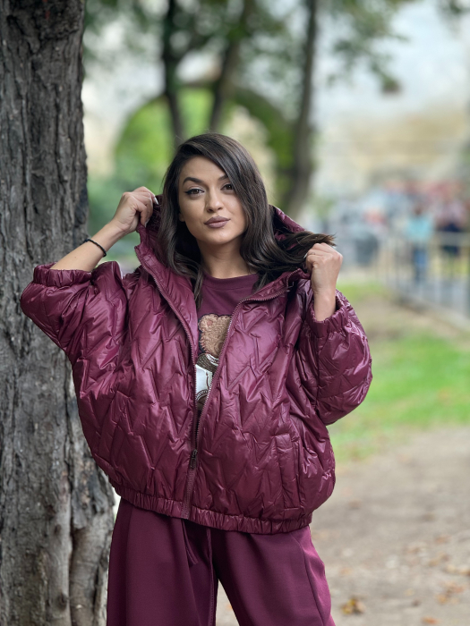 Geaca bordo cu buzunare [3]