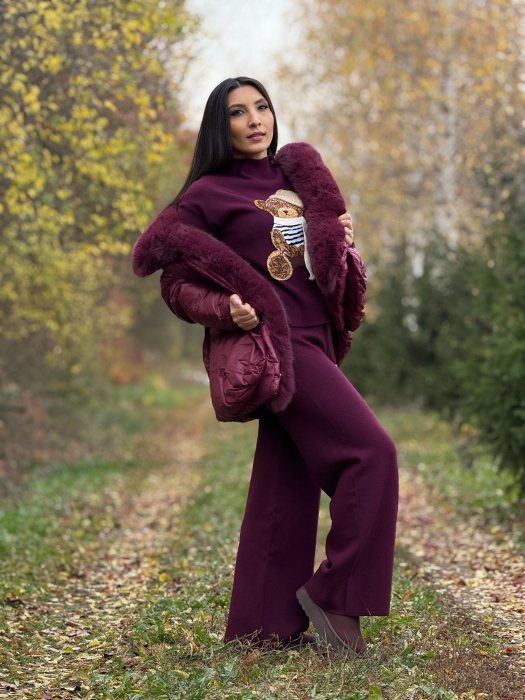 Geaca bordo din fas [5]