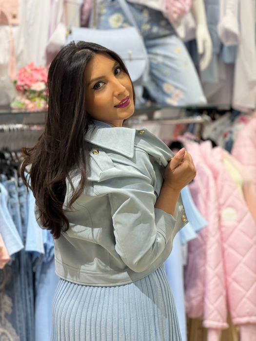 Geaca din piele ecologica cu fermoare la buzunare [2]