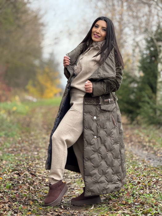 Geaca eleganta din blana si detalii din piele ecologica [2]