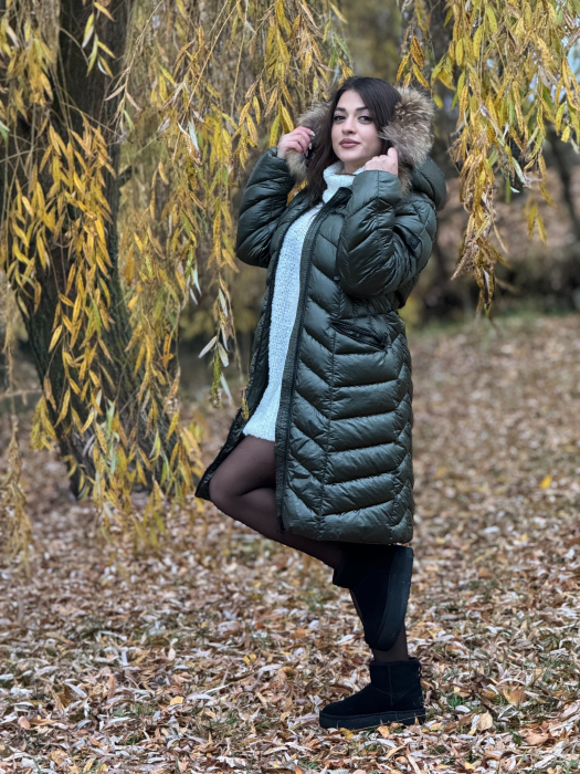 Geaca kaki cu blana naturala [5]