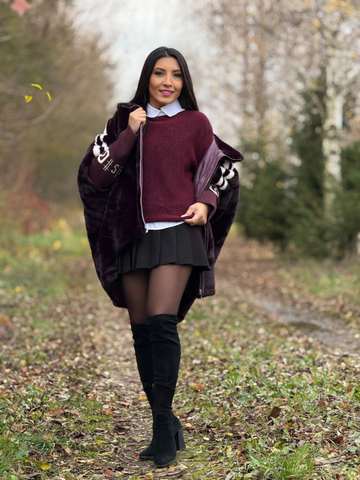 Haina din blana ecologica si dunga pe mana [7]