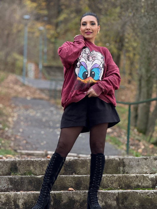 Hanorac bordo cu Daysi Duck [3]