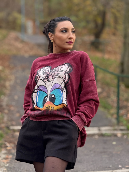 Hanorac bordo cu Daysi Duck [4]