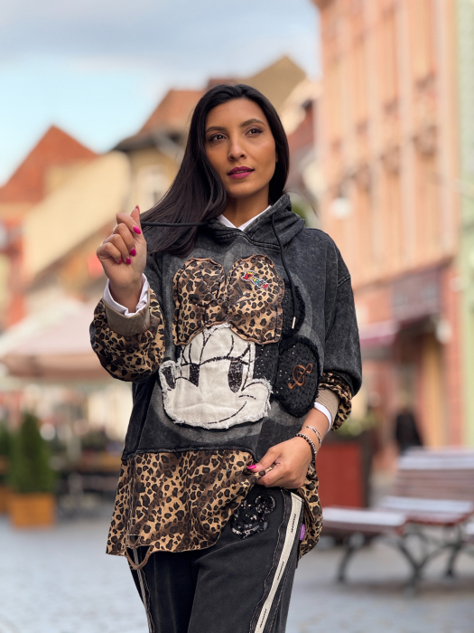 Hanorac Disney cu imprimeu MIney si animal print [4]