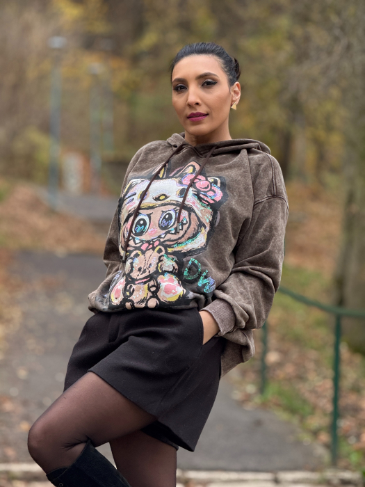 Hanorac maro cu imprimeu LABBUBU [2]