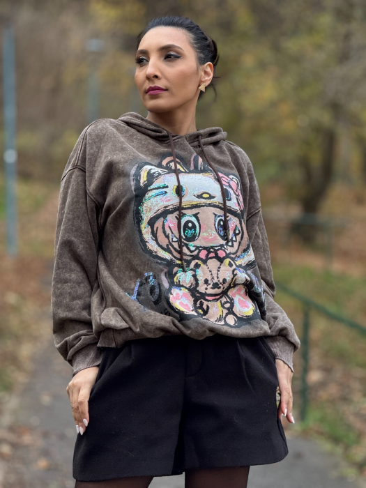 Hanorac maro cu imprimeu LABBUBU [4]