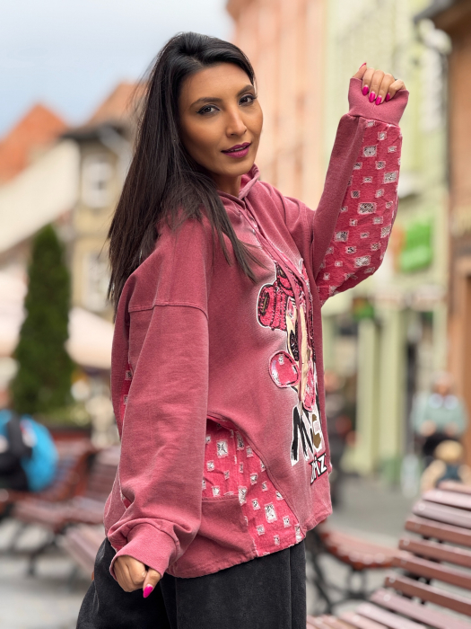 Hanorac roz cu imprimeu Mickey Mouse [6]