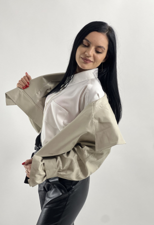 Jacheta bej din piele ecologica [4]