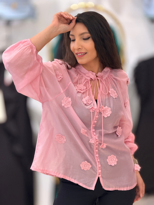 Bluza cu aplicatii florale 3D [2]