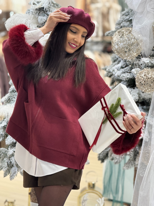 Jacheta cu fermoar si buzunare si blanita la maneca [2]