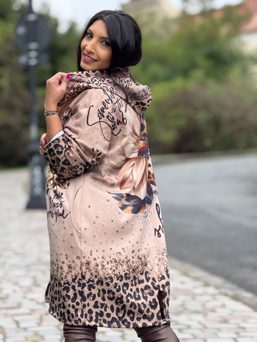 Jacheta cu fermoar si imprimeu animal print [6]
