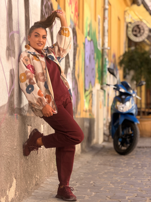 Jacheta cu fermoar si imprimeu floral [7]