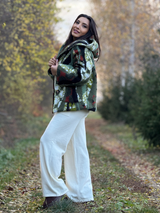 Jacheta din material texturat cu buzunare si nasturi [4]