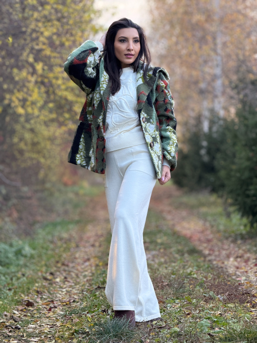 Jacheta din material texturat cu buzunare si nasturi [5]