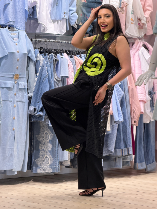 Jacheta din plasa cu detaliu verde [2]