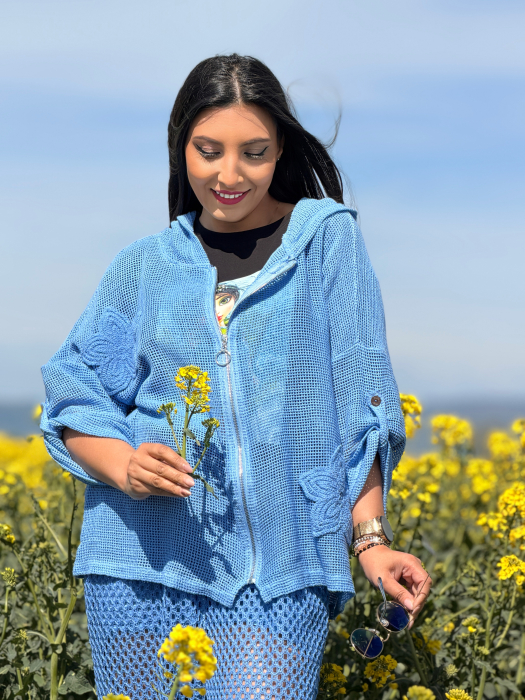 Jacheta din plasa cu flori brodate [3]