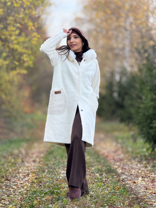 Jacheta lunga cu blanita la gluga si buzunare [4]