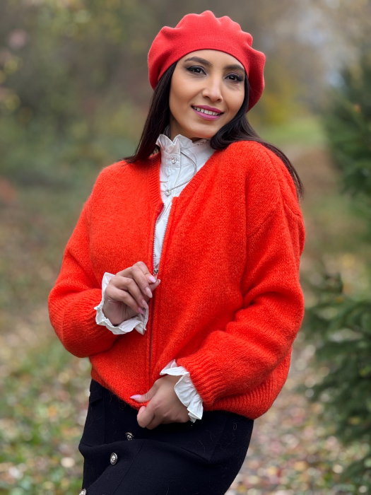 Jacheta portocalie din mohair [4]