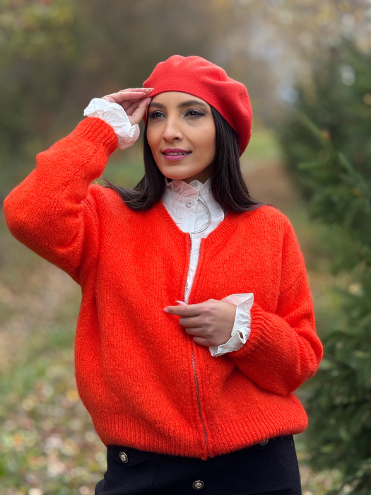 Jacheta portocalie din mohair [5]