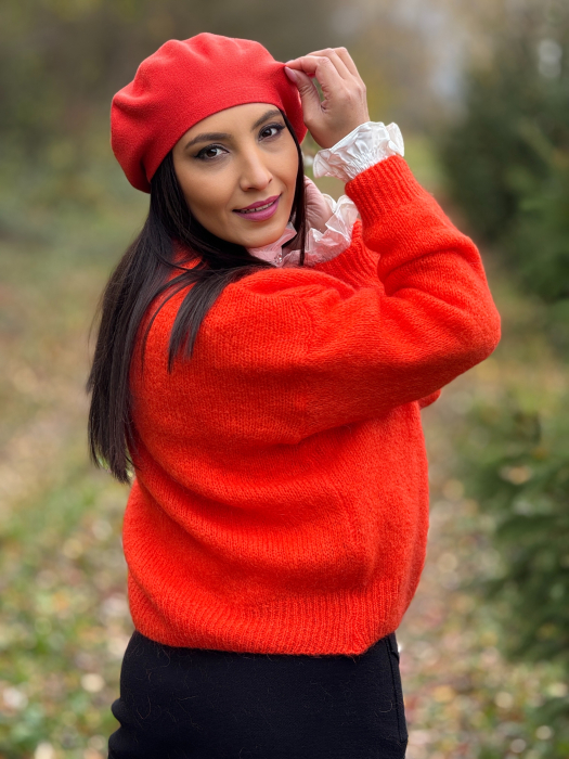 Jacheta portocalie din mohair [6]