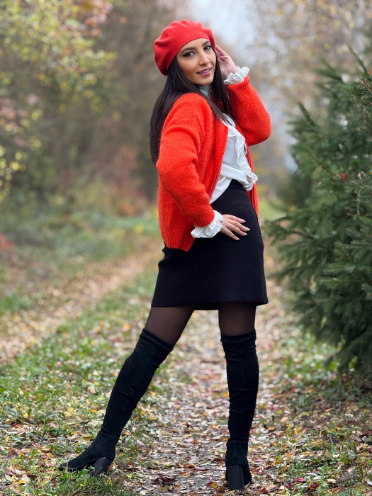 Jacheta portocalie din mohair [3]