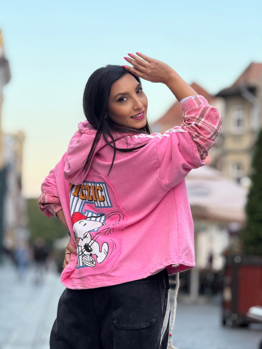 Jacheta roz Disney cu maneca cu patratele [5]