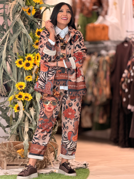 Jacheta scurta cu imprimeu Frida si animal print [2]