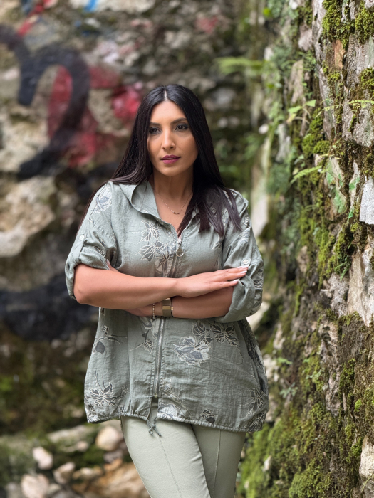 Jacheta verde cu sclipici [3]