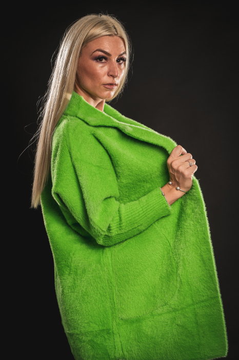 Jacheta verde din lana cu buzunare [3]