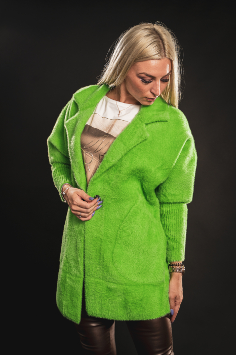 Jacheta verde din lana cu buzunare [1]