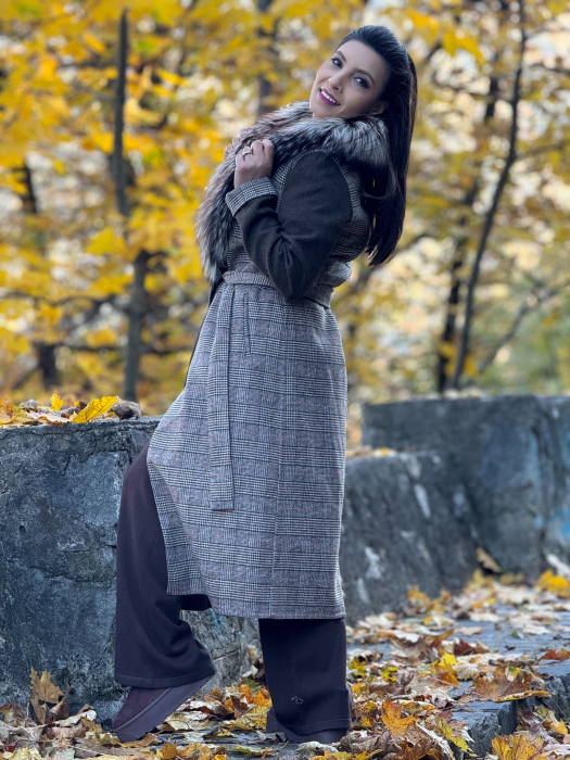 Palton din alpaca cu blana naturala [4]