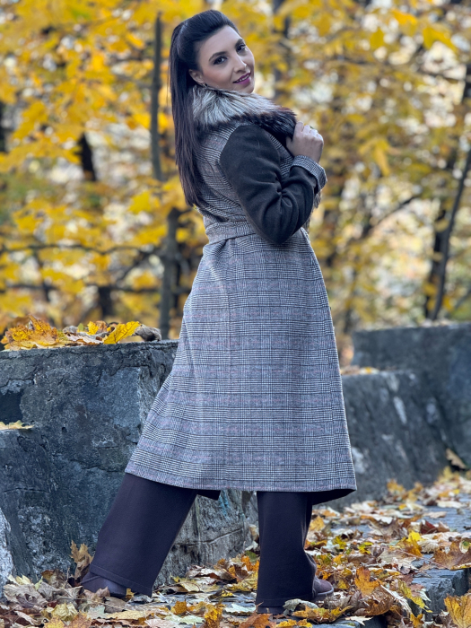 Palton din alpaca cu blana naturala [5]