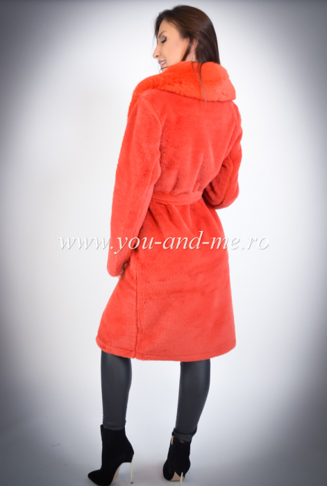 Palton portocaliu cu blană [3]