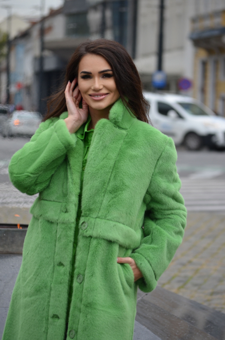 Palton verde cu guler si nasturi [2]