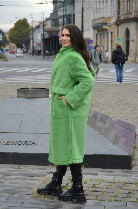Palton verde cu guler si nasturi [5]