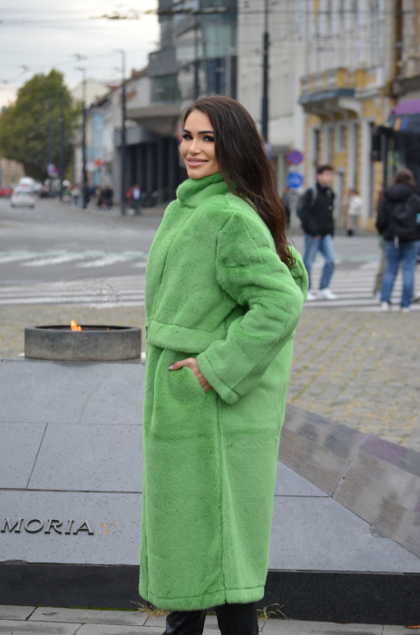 Palton verde cu guler si nasturi [6]