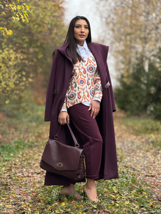 Pantaloni bordo cu curea [4]