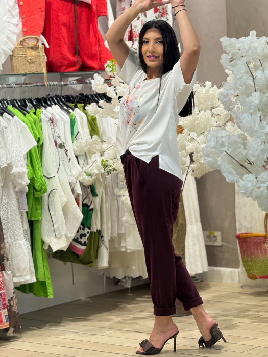 Pantaloni bordo cu talie elastica [3]