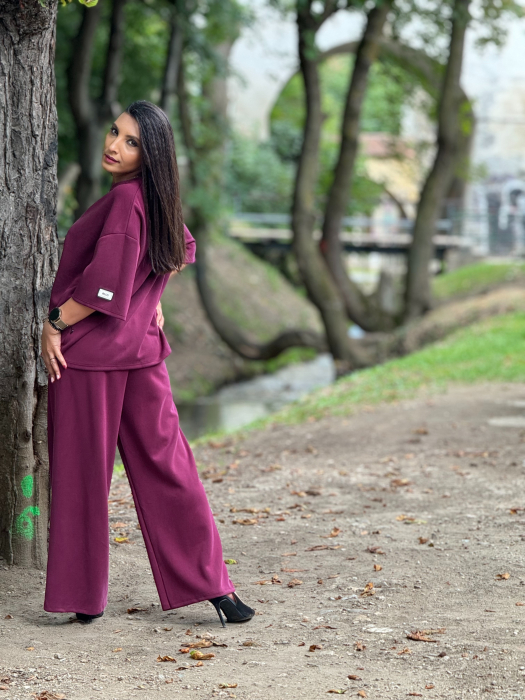 Pantaloni casual cu snur si elastic in talie [4]