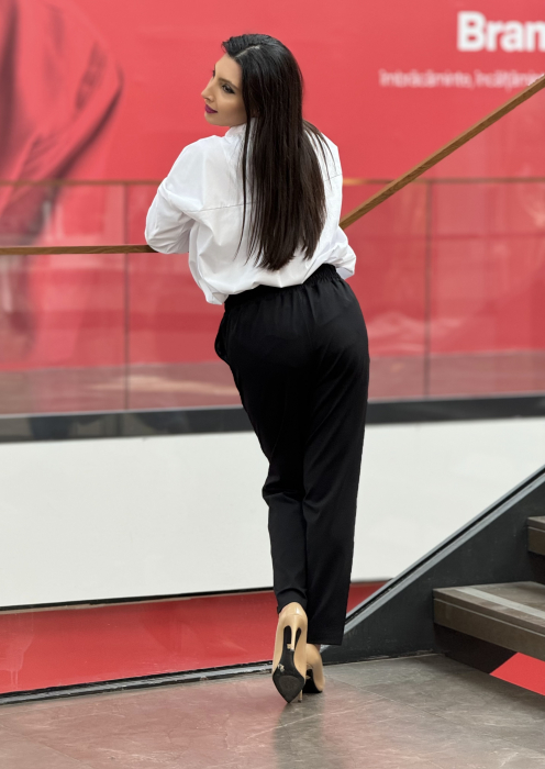 Pantaloni cu catarama si elastic in talie [4]