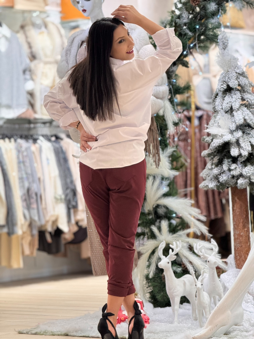Pantaloni cu catarame din piele ecologica [4]