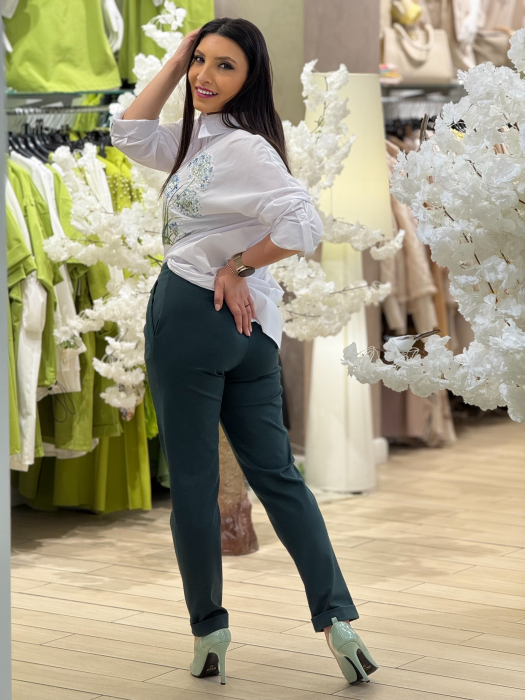 Pantaloni Casual cu Șnur și Buzunare Laterale [4]