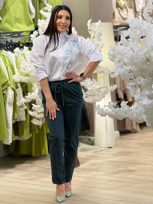 Pantaloni Casual cu Șnur și Buzunare Laterale [3]