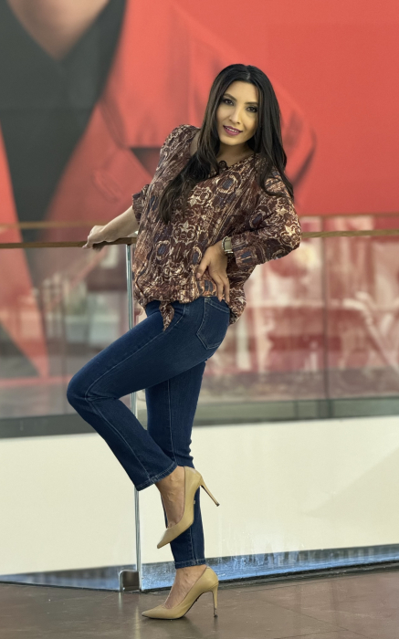 Pantaloni din jeans cu cordon in talie [3]