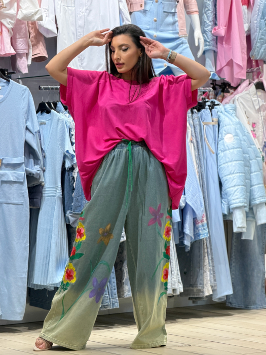 Pantaloni evazati cu broderie [2]