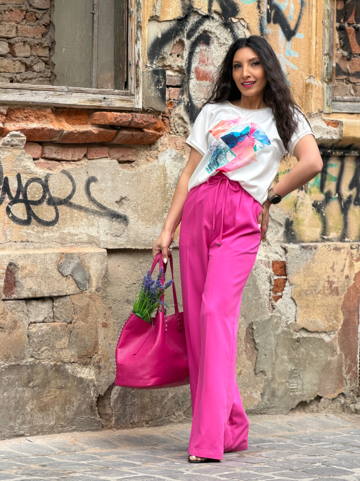 Pantaloni roz din bumbac [4]