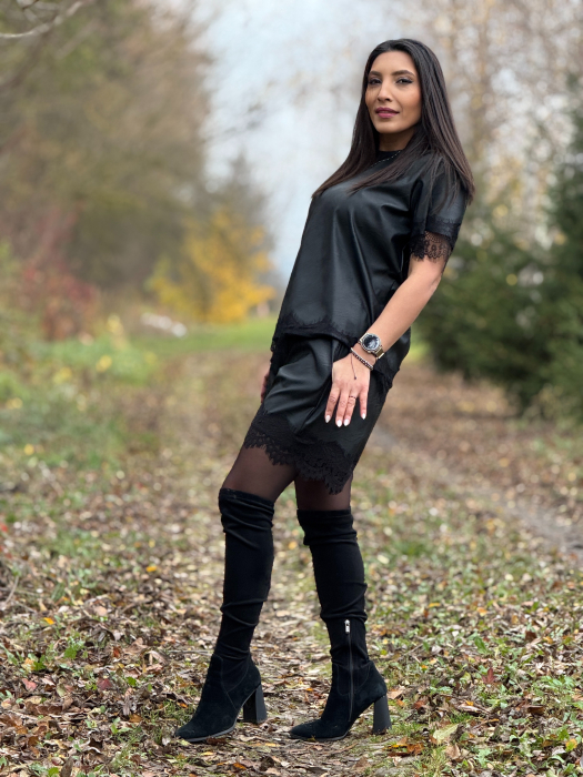 Pantaloni scurti de piele cu dantela [2]