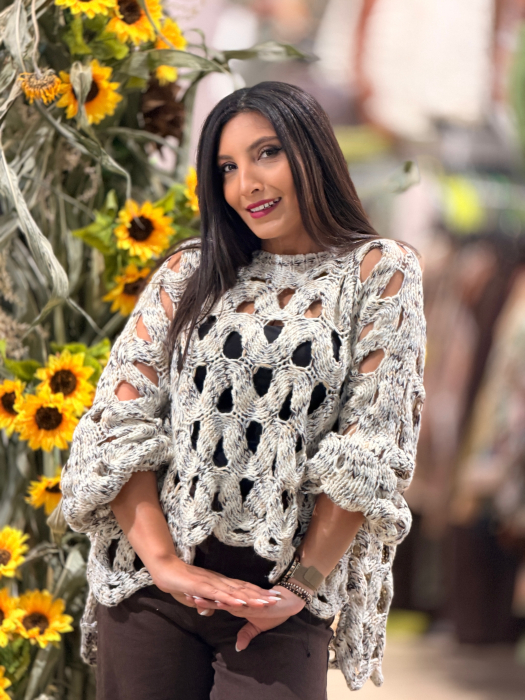 Pulover oversize cu impletituri [3]