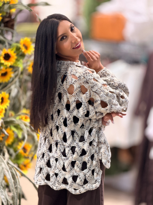 Pulover oversize cu impletituri [4]